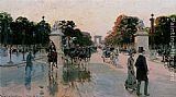 Les Champs Elysees au petit matin by Georges Stein